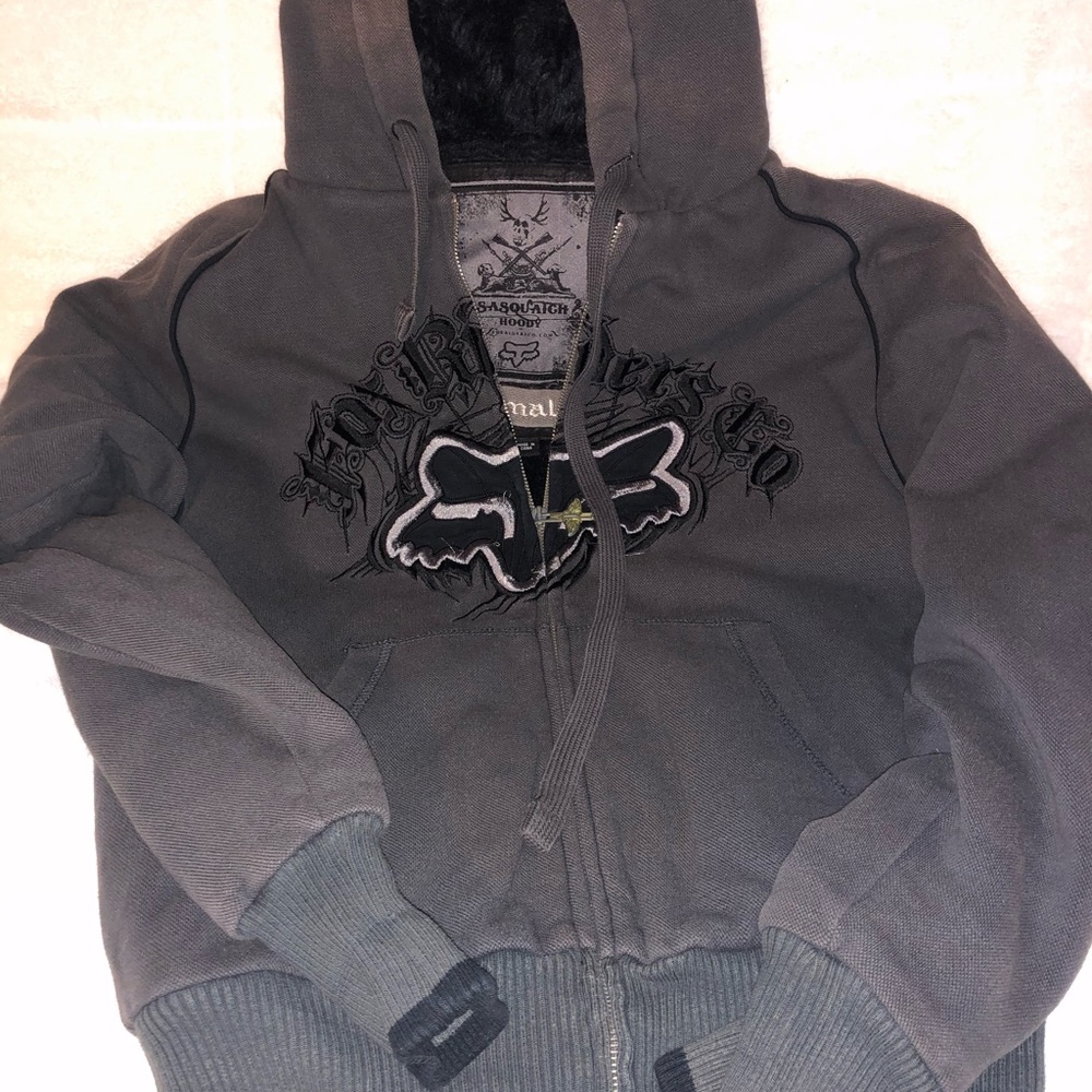 Fox fur lined sweat hood